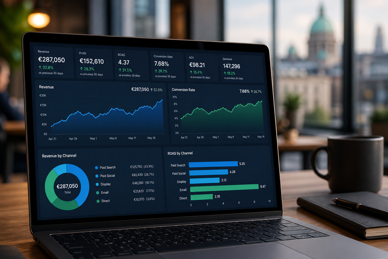 ROI dashboard and performance analytics Ireland
