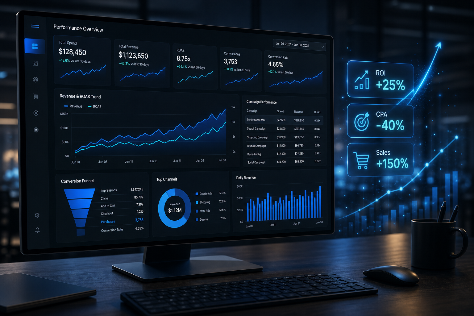 Data-driven performance marketing campaigns driving measurable growth